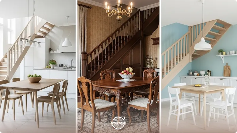 Các phong cách bàn ăn gỗ khác nhau: hiện đại, cổ điển, Scandinavian