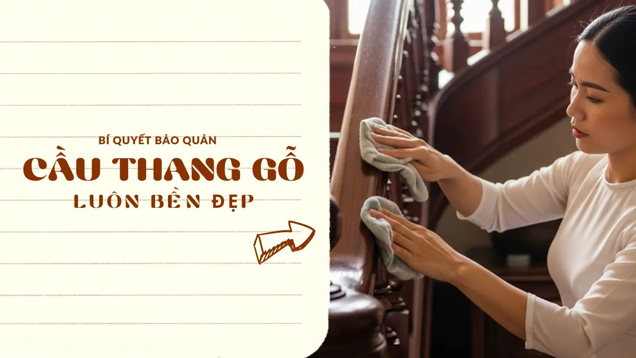 Bí quyết bảo quản cầu thang gỗ luôn bền đẹp theo thời gian
