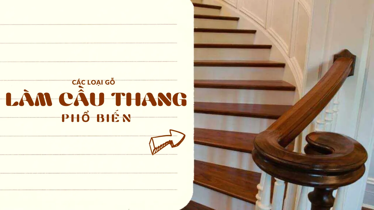 [Cập Nhật 2025] Các loại gỗ làm cầu thang phổ biến: ưu nhược điểm & báo giá chi tiết