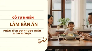 Các loại gỗ tự nhiên phổ biến dùng làm bàn ăn: ưu nhược điểm & cách chọn