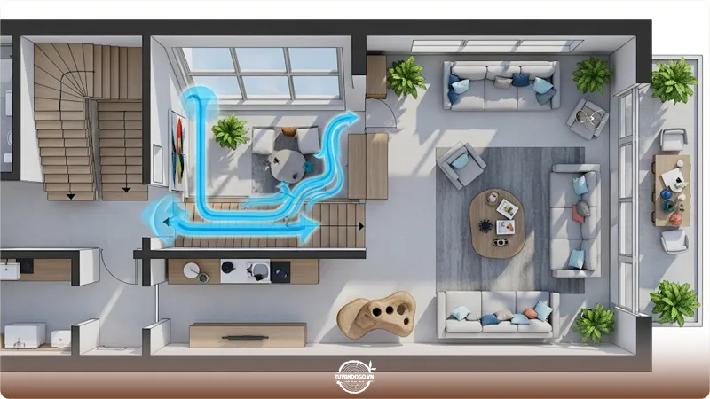 Vị trí cầu thang phong thủy tốt nhất