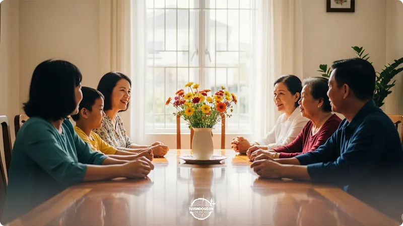 Bộ bàn ăn gỗ đẹp, sang trọng trong không gian gia đình Việt ấm cúng