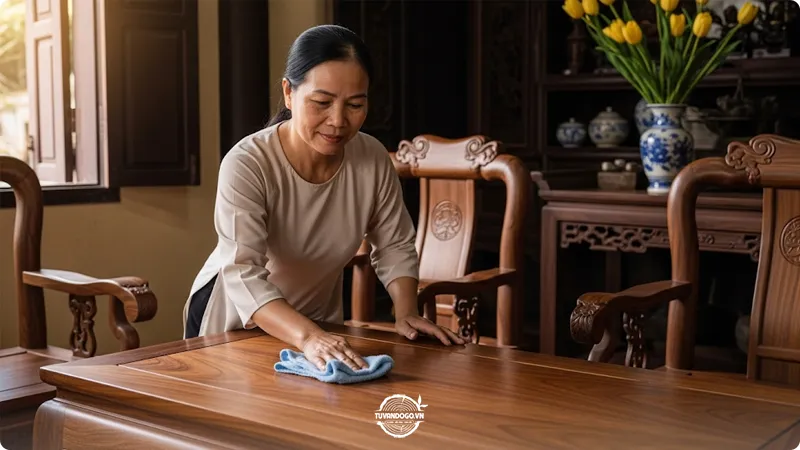 vệ sinh và bảo quản đồ nội thất Gỗ Hương