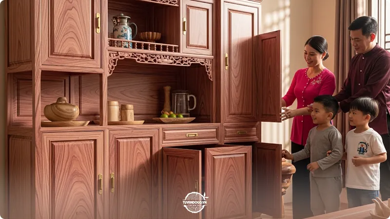 Đồ nội thất gỗ Xoan Đào mang vẻ đẹp truyền thống