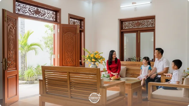 ứng dụng gỗ lim trong nội thất gia đình