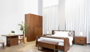 Tủ quần áo gỗ HOBRO 301 kệ ngăn màu nâu