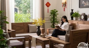 Bàn ghế gỗ tự nhiên hay công nghiệp: Lựa chọn nào tốt nhất cho phòng khách?