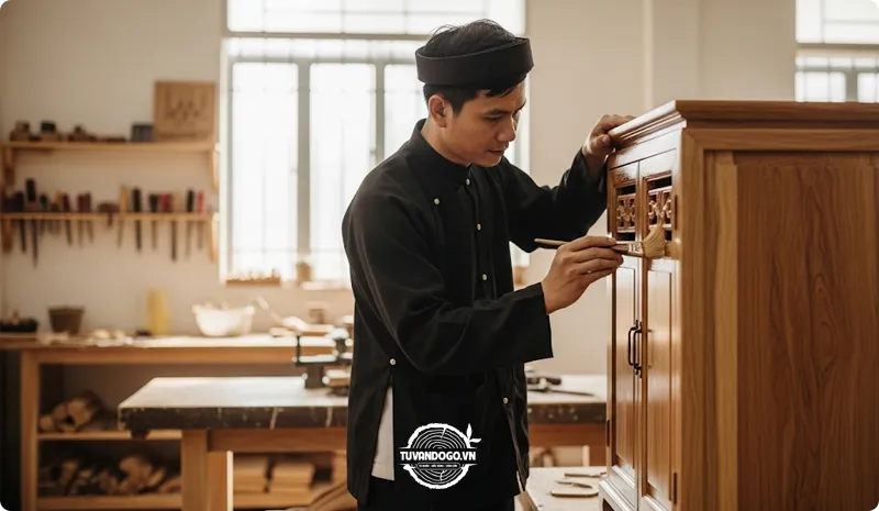 Sơn phủ bảo vệ bề mặt gỗ Táu chống mối mọt