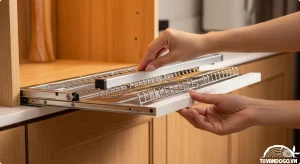 Cách bố trí phụ kiện tủ bếp gỗ thông minh: Tối đa không gian lưu trữ cho gia đình Việt