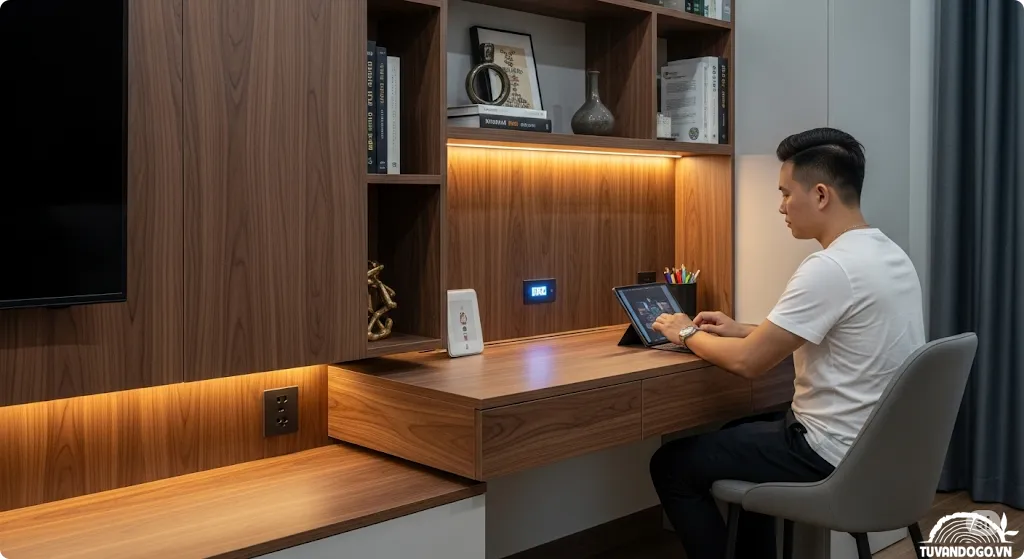Nội thất gỗ công nghiệp cao cấp và nội thất thông minh tích hợp công nghệ hiện đại