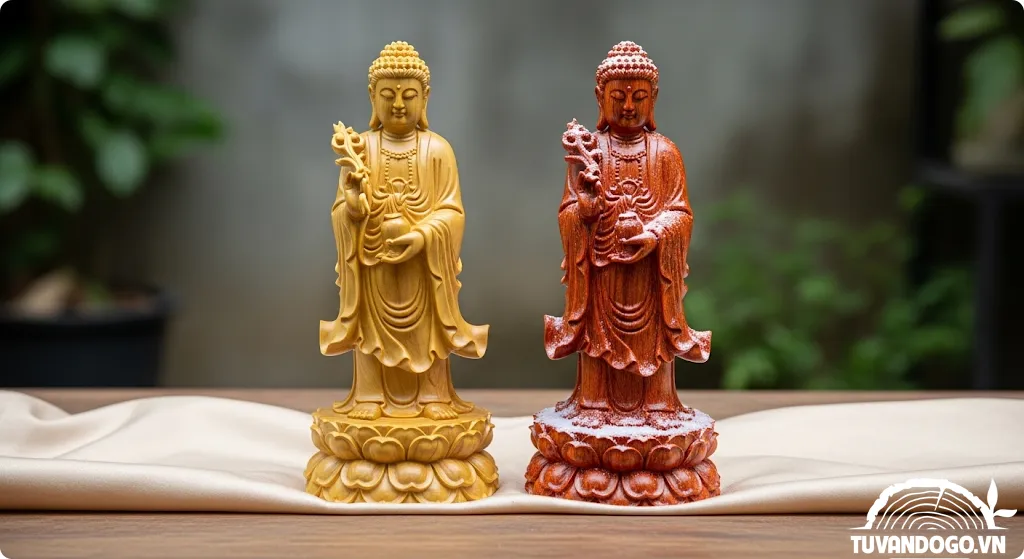 So sánh trực quan sản phẩm từ Gỗ Bách Xanh và Gỗ Ngọc Am