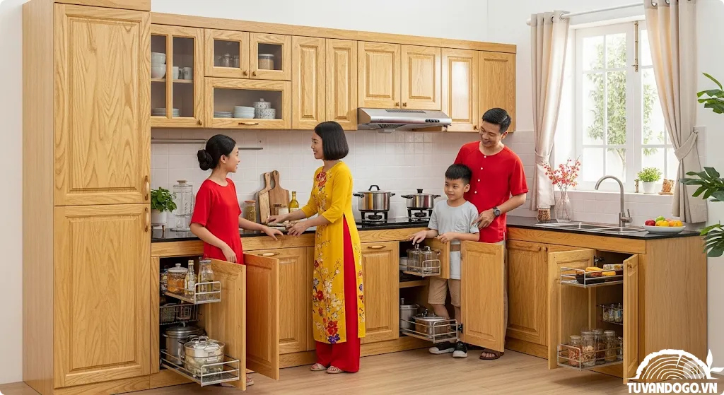 Giải pháp tối ưu không gian bếp nhỏ hẹp