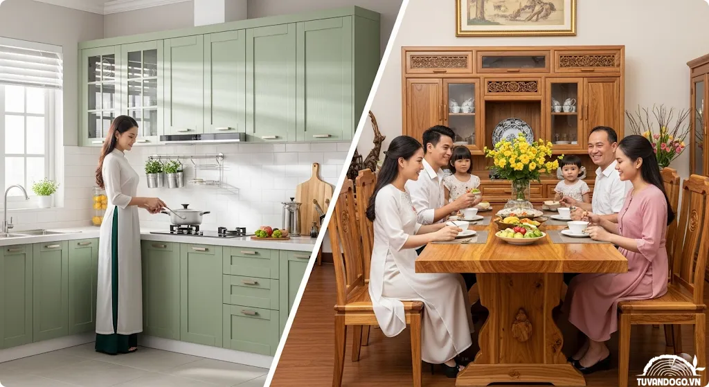 So sánh ứng dụng gỗ công nghiệp và gỗ tự nhiên trong nội thất