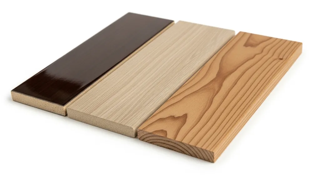Vật liệu gỗ công nghiệp Acrylic Melamine Laminate và gỗ tự nhiên cho tủ bếp